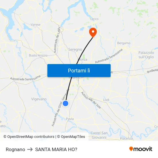 Rognano to SANTA MARIA HO? map