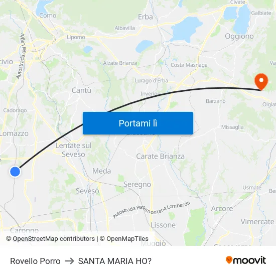 Rovello Porro to SANTA MARIA HO? map