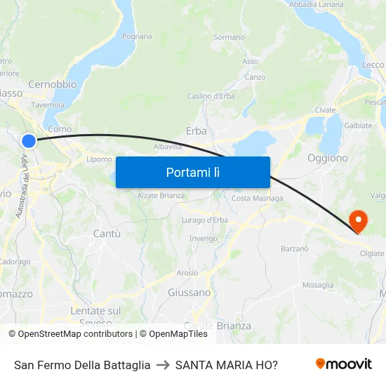 San Fermo Della Battaglia to SANTA MARIA HO? map