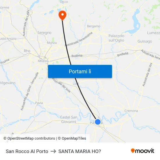San Rocco Al Porto to SANTA MARIA HO? map