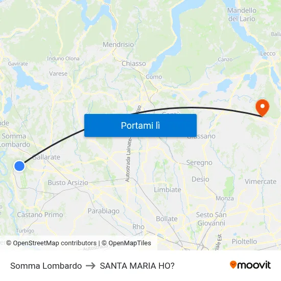 Somma Lombardo to SANTA MARIA HO? map