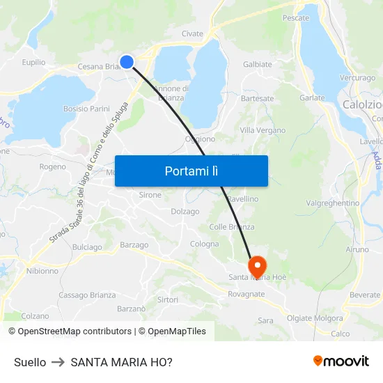 Suello to SANTA MARIA HO? map