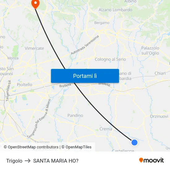 Trigolo to SANTA MARIA HO? map