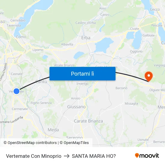 Vertemate Con Minoprio to SANTA MARIA HO? map
