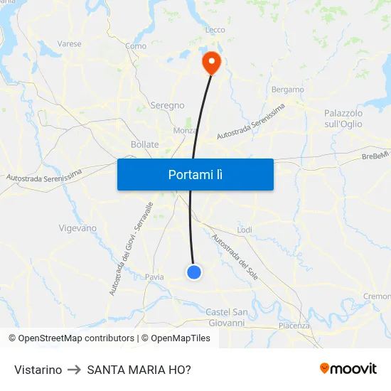 Vistarino to SANTA MARIA HO? map