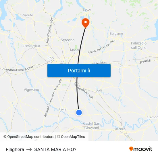 Filighera to SANTA MARIA HO? map