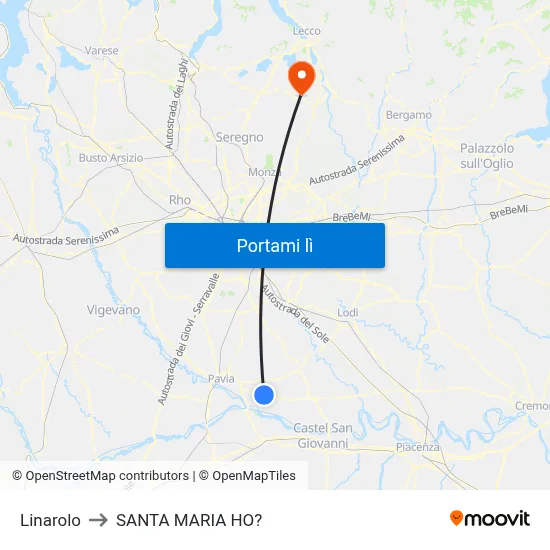 Linarolo to SANTA MARIA HO? map