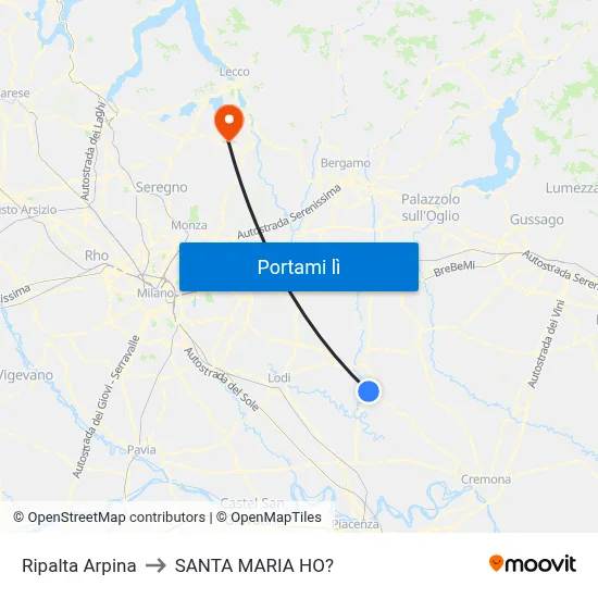 Ripalta Arpina to SANTA MARIA HO? map