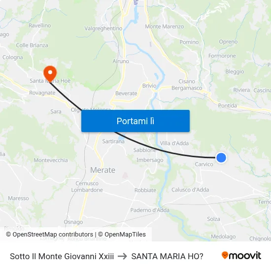 Sotto Il Monte Giovanni Xxiii to SANTA MARIA HO? map