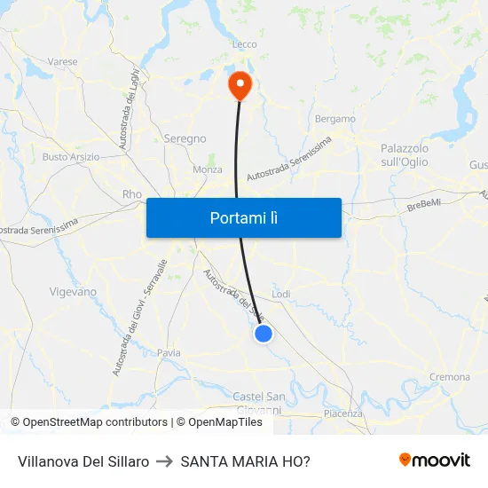 Villanova Del Sillaro to SANTA MARIA HO? map