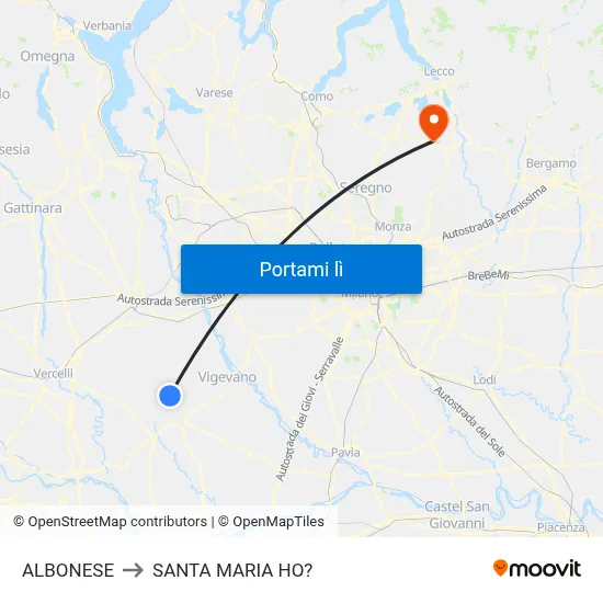 ALBONESE to SANTA MARIA HO? map