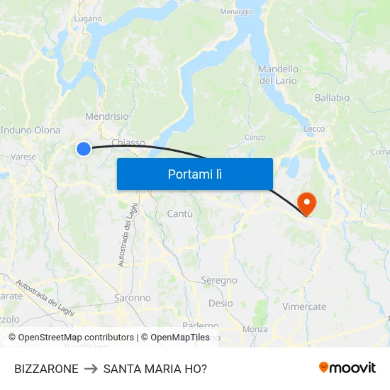 BIZZARONE to SANTA MARIA HO? map