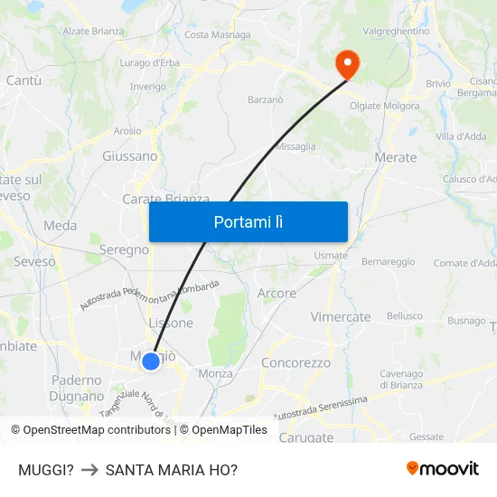 MUGGI? to SANTA MARIA HO? map