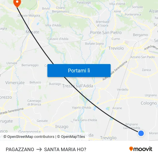 PAGAZZANO to SANTA MARIA HO? map