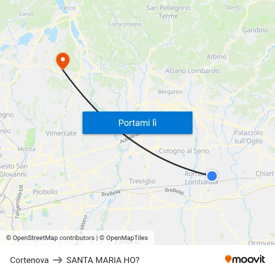Cortenova to SANTA MARIA HO? map