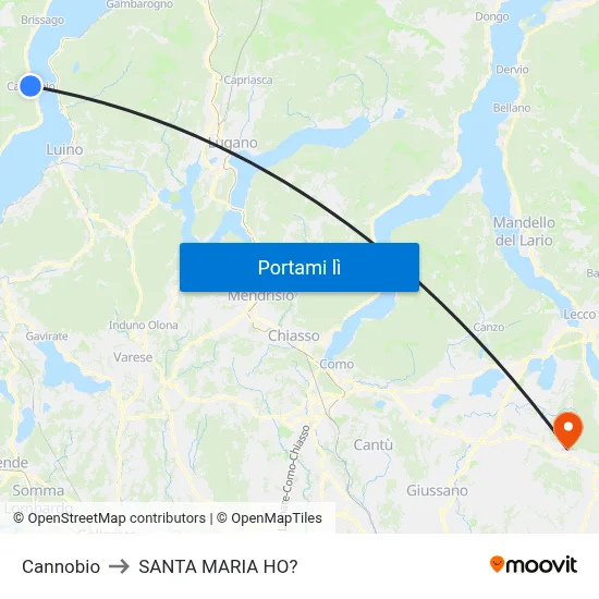 Cannobio to SANTA MARIA HO? map