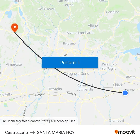 Castrezzato to SANTA MARIA HO? map