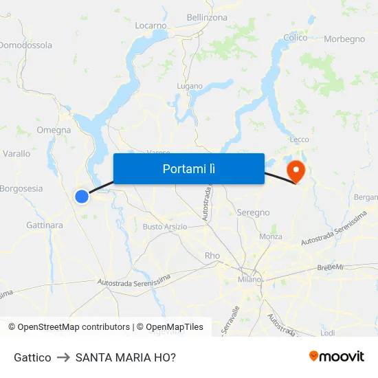 Gattico to SANTA MARIA HO? map