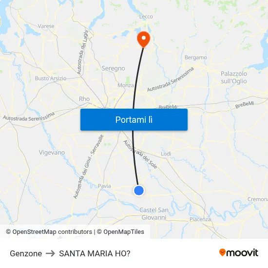 Genzone to SANTA MARIA HO? map