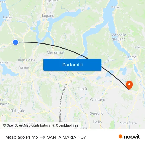 Masciago Primo to SANTA MARIA HO? map
