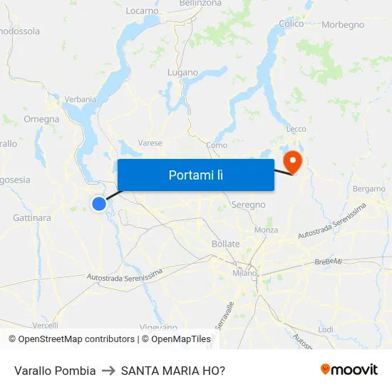 Varallo Pombia to SANTA MARIA HO? map