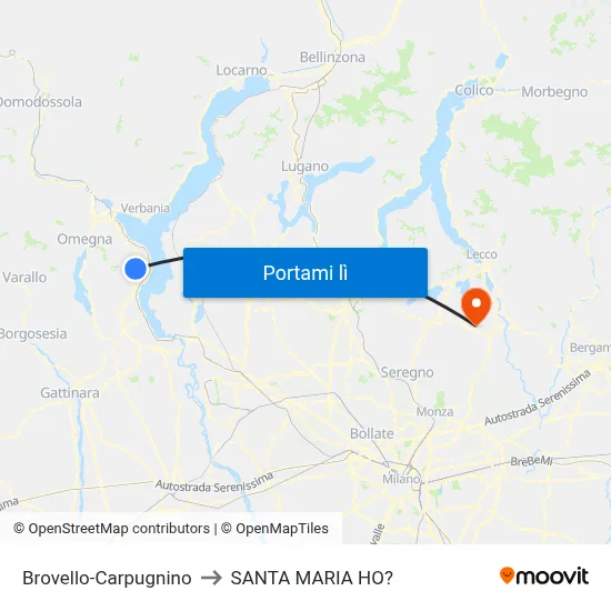 Brovello-Carpugnino to SANTA MARIA HO? map