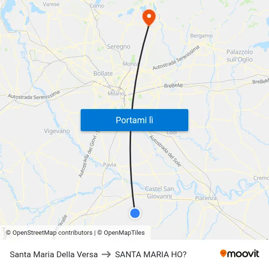 Santa Maria Della Versa to SANTA MARIA HO? map