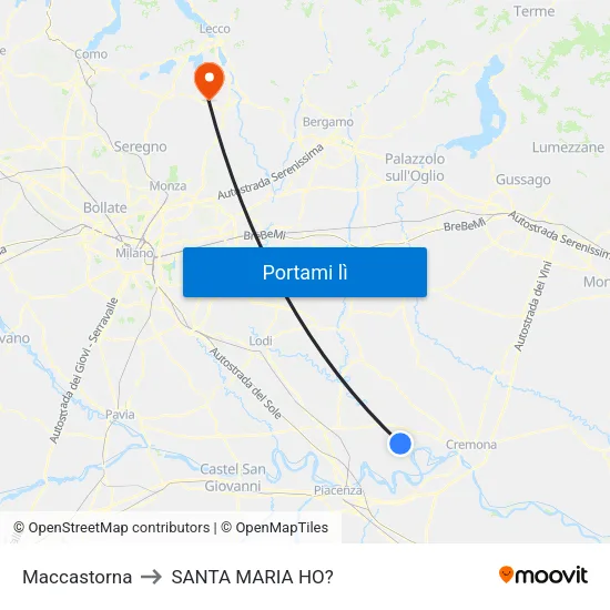 Maccastorna to SANTA MARIA HO? map