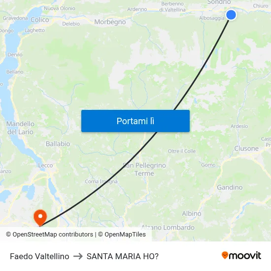 Faedo Valtellino to SANTA MARIA HO? map