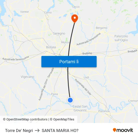 Torre De' Negri to SANTA MARIA HO? map