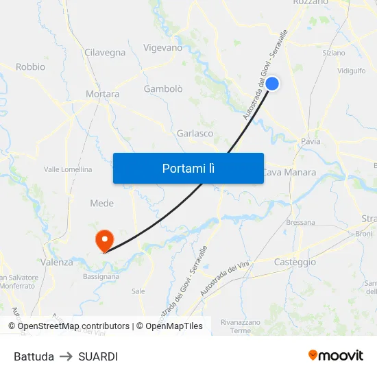 Battuda to SUARDI map