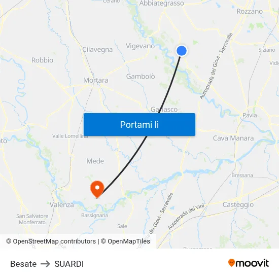 Besate to SUARDI map