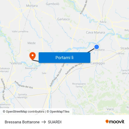 Bressana Bottarone to SUARDI map