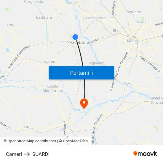 Cameri to SUARDI map