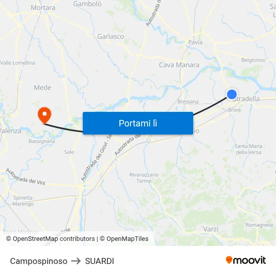 Campospinoso to SUARDI map