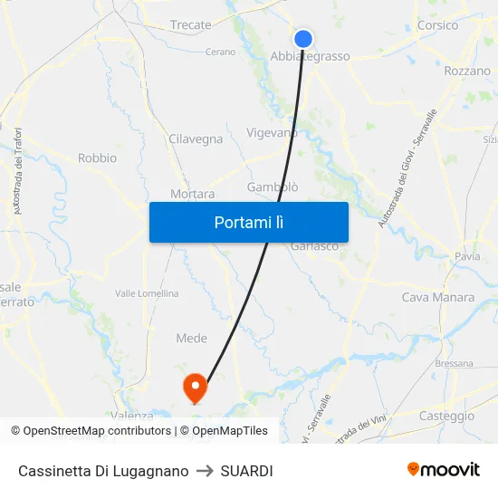 Cassinetta Di Lugagnano to SUARDI map