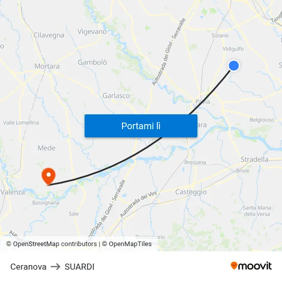 Ceranova to SUARDI map
