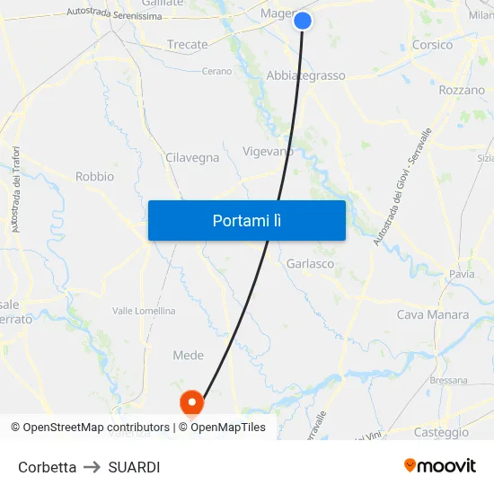 Corbetta to SUARDI map