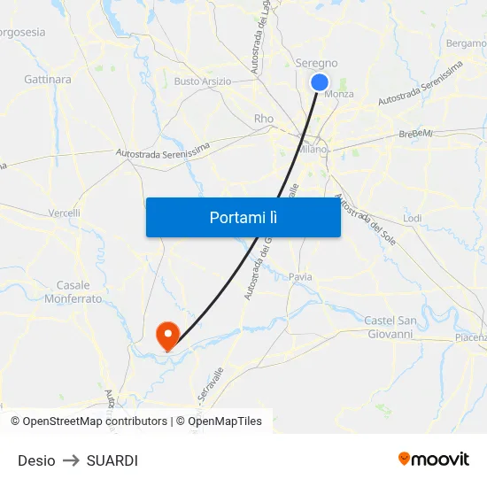 Desio to SUARDI map