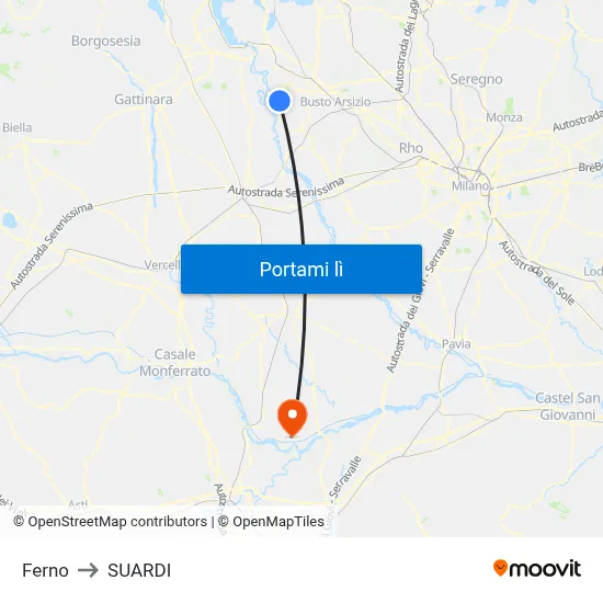Ferno to SUARDI map