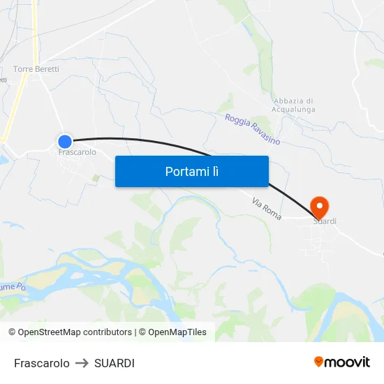 Frascarolo to SUARDI map