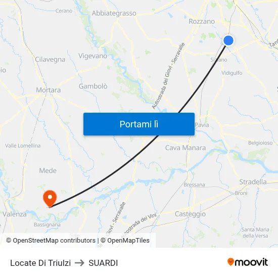 Locate Di Triulzi to SUARDI map