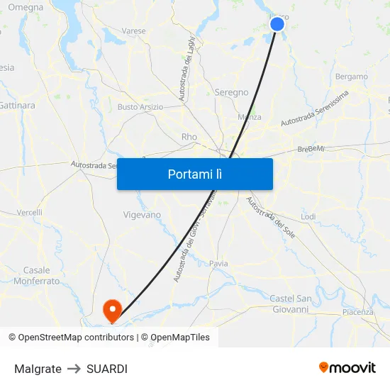 Malgrate to SUARDI map