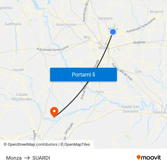 Monza to SUARDI map
