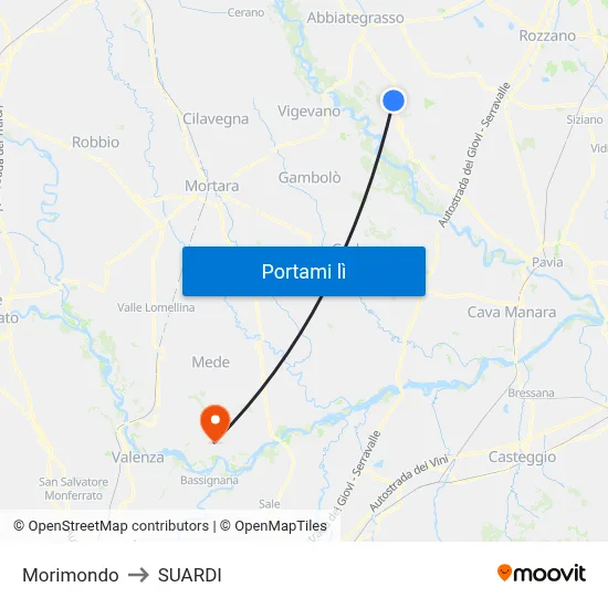 Morimondo to SUARDI map