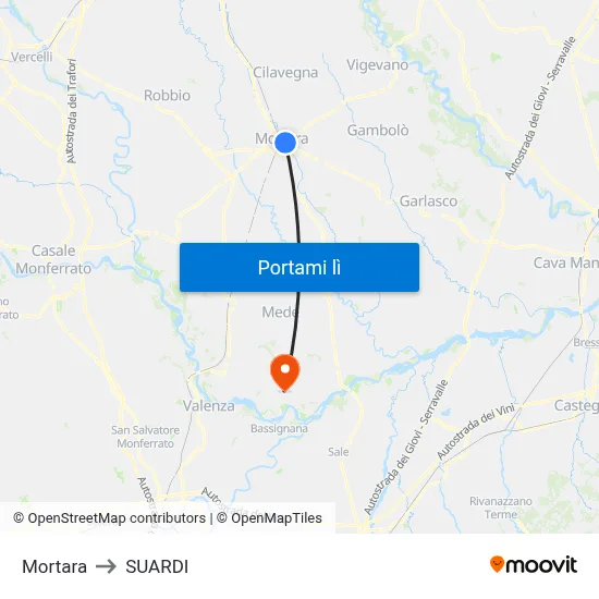 Mortara to SUARDI map