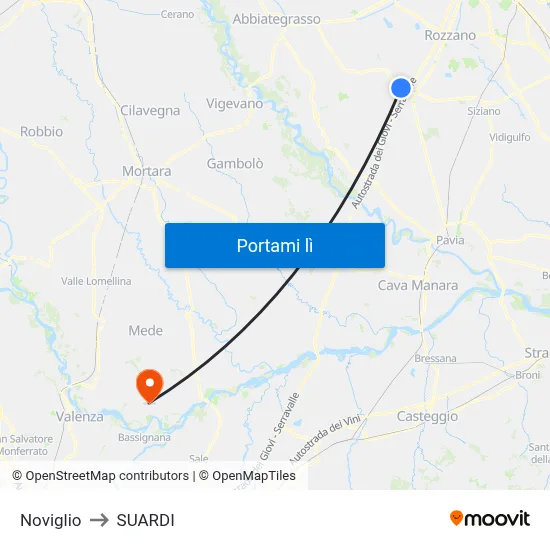 Noviglio to SUARDI map