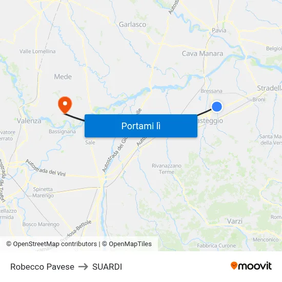 Robecco Pavese to SUARDI map