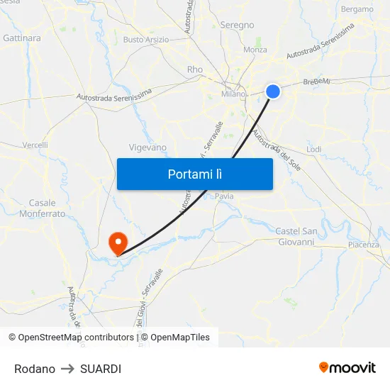Rodano to SUARDI map