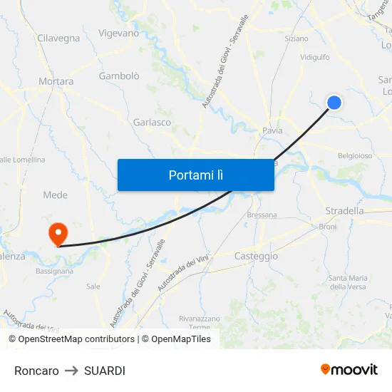 Roncaro to SUARDI map
